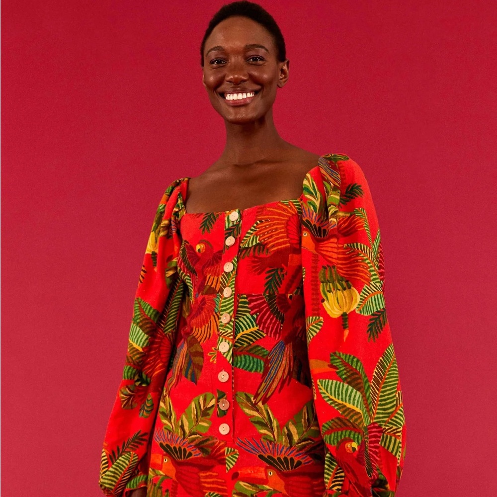 FARM Rio Red Forest Birds Romper